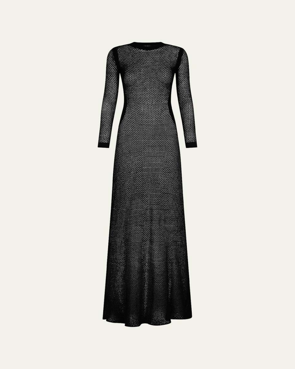 Long Open Weave Knit Dress